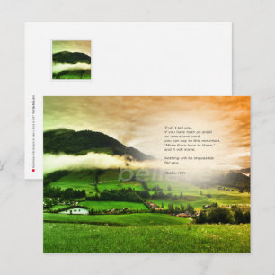 Matthew 17:20 Bergsteigen Bibel Vers Sonnenunterga Postkarte