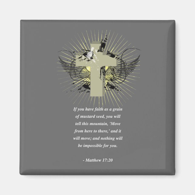 MATTHEW 17:20 Bibelverse Magnet (Vorne)