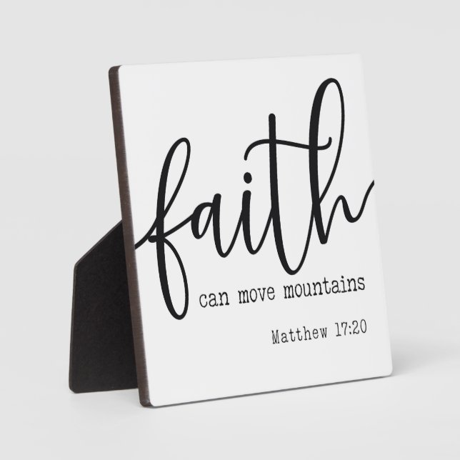 Matthew 17:20 Faith Bible Verse Bauernhof Zeichen Fotoplatte (Vorderseite)
