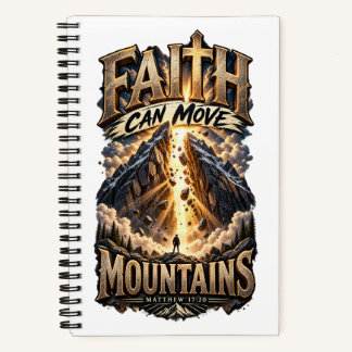 MATTHEW 17:20 Faith Can Move Mountains Notebook Notizbuch