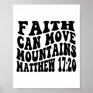 Matthew 17 20 Faith kann Berge bewegen Retro Vinta Poster