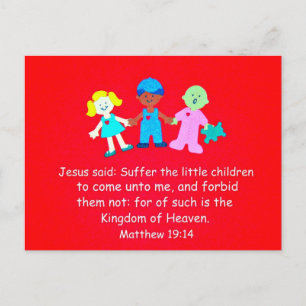 Matthew 19:14 Jesus sagte.. Postkarte