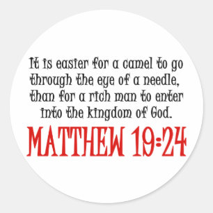 Matthew 19:24 runder aufkleber