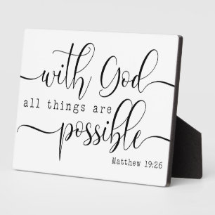 Matthew 19:26 Bibelschrift Bauernschild Fotoplatte