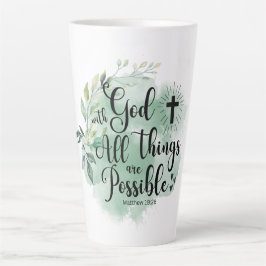 Matthew 19:26 Mit Gott alles Mögliche Leaf Milchtasse