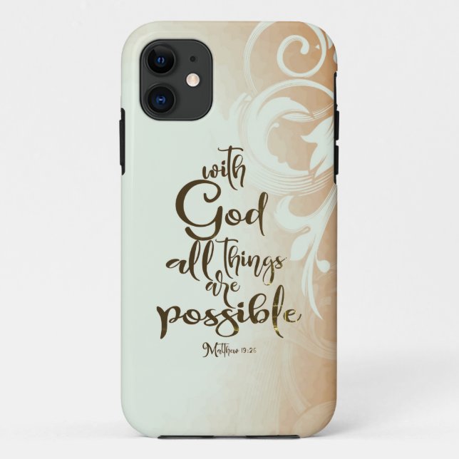 Matthew 19:26 Mit Gott ist alles möglich Case-Mate iPhone Hülle (Rückseite)