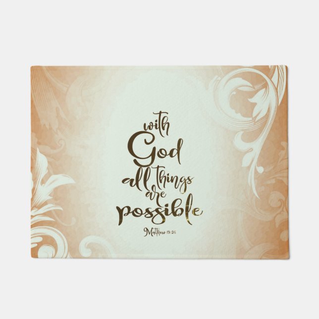 Matthew 19:26 Mit Gott ist alles möglich Fußmatte (Vorderseite)