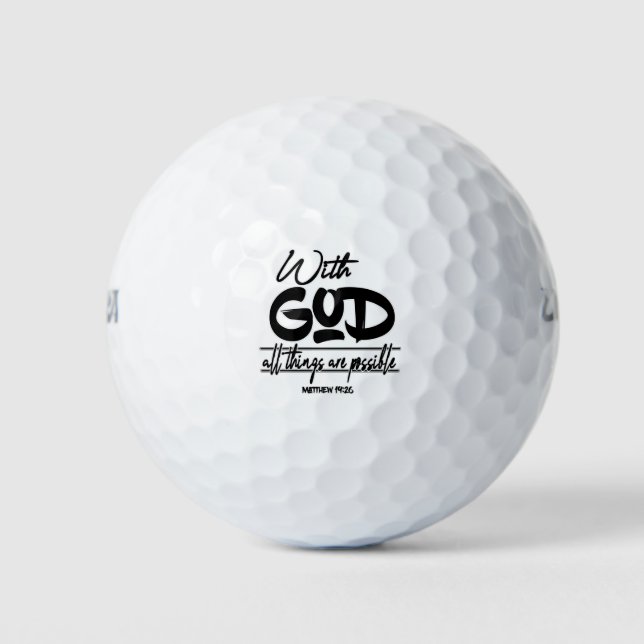 Matthew 19:26 mit Gott ist alles möglich. Golfball (Vorderseite)