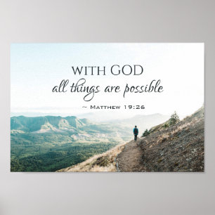 Matthew 19:26 Mit Gott ist alles möglich Poster