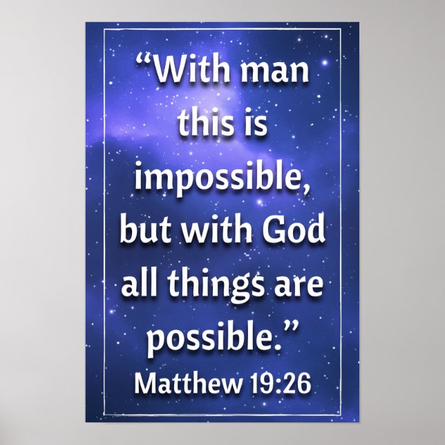 Matthew 19:26 Poster (Vorne)