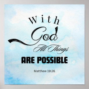 Matthew 19:26 Typografie-Design Poster