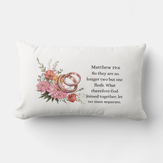 Matthew 19:6 lendenkissen (Vorderseite)