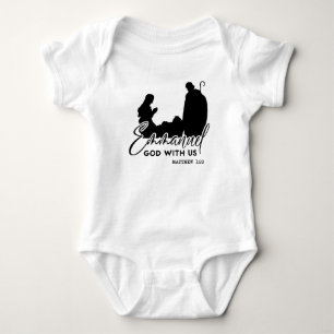 Matthew 1:23 Emmanuel Gott mit unserer Krippe Baby Strampler