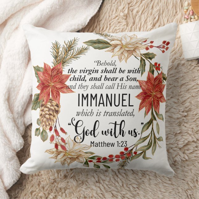 Matthew 1:23 Immanuel Gott mit uns Weihnachten Kissen (Decke)