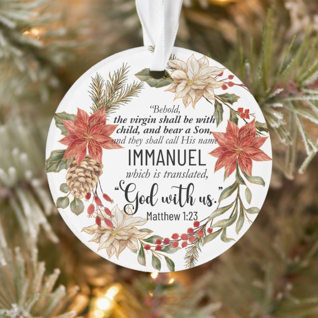 Matthew 1:23 Immanuel Gott mit uns Weihnachten Ornament (Baum)