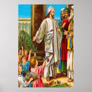 Matthew 21:15-16 Die Kinder loben Jesus Poster