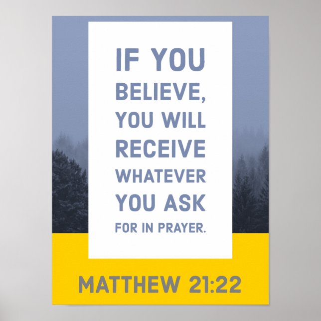 Matthew 21:22 Bibelverse Poster (Vorne)