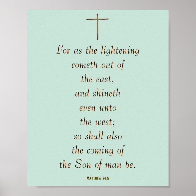 MATTHEW 24:27 „Denn wie der Blitz kommt…“ Poster (Vorne)