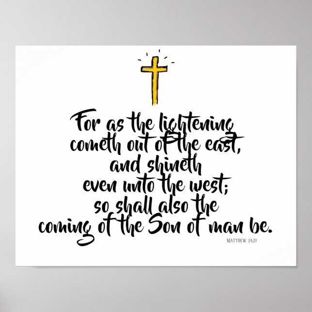 MATTHEW 24:27 "Denn wie der Blitz kommt.." Poster (Vorne)