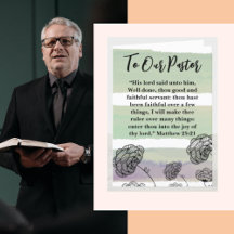 Matthew 25:21 Wertschätzung für Pastor