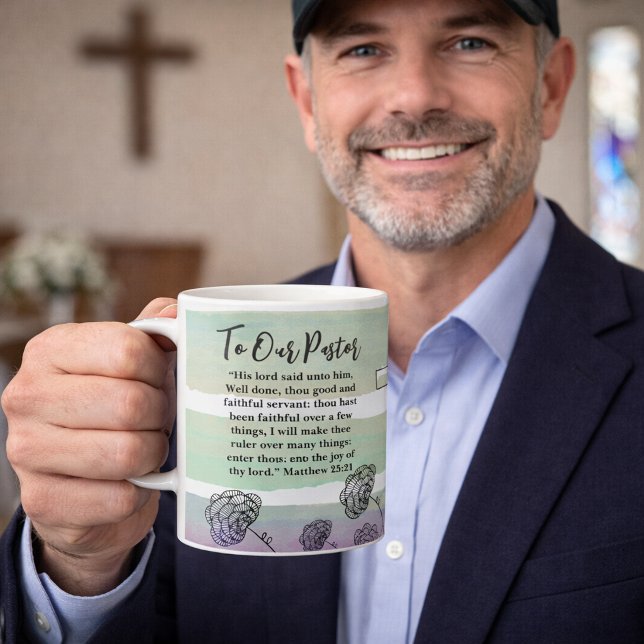 Matthew 25:21 Wertschätzung für Pastor Kaffeetasse (Von Creator hochgeladen)