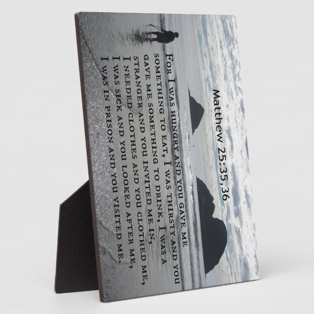 Matthew 25:35,36 Denn ich war hungrig und du hast  Fotoplatte (Seite)