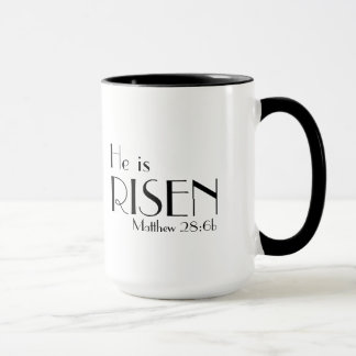 Matthew-28:6 b ist er gestiegene Bibel-Vers-Tasse Tasse