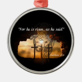 Matthew 28:6 ornament aus metall
