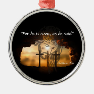 Matthew 28:6 ornament aus metall