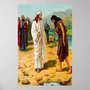 Matthew 3:13-15 Jesus kommt zu Johannes Poster