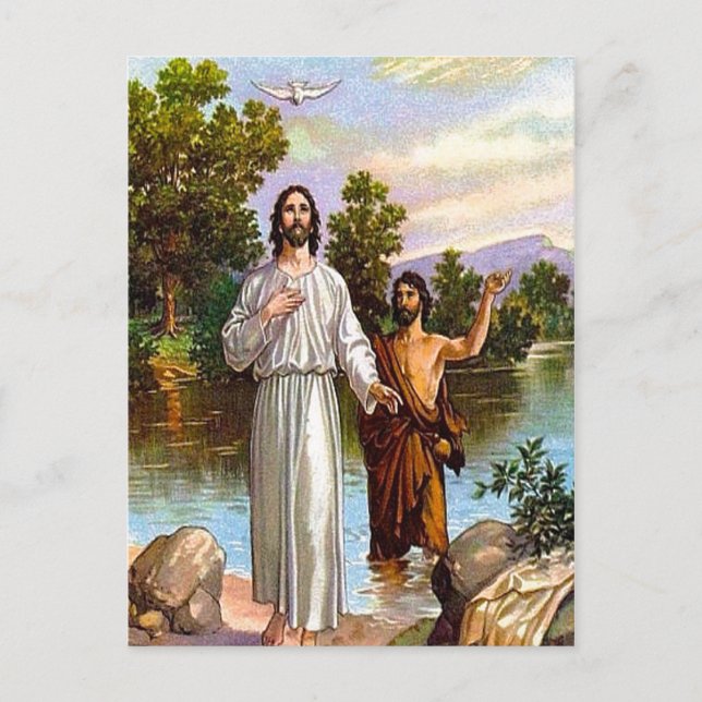 Matthew 3:13-17 Jesus ist eine Postkarte (Vorderseite)