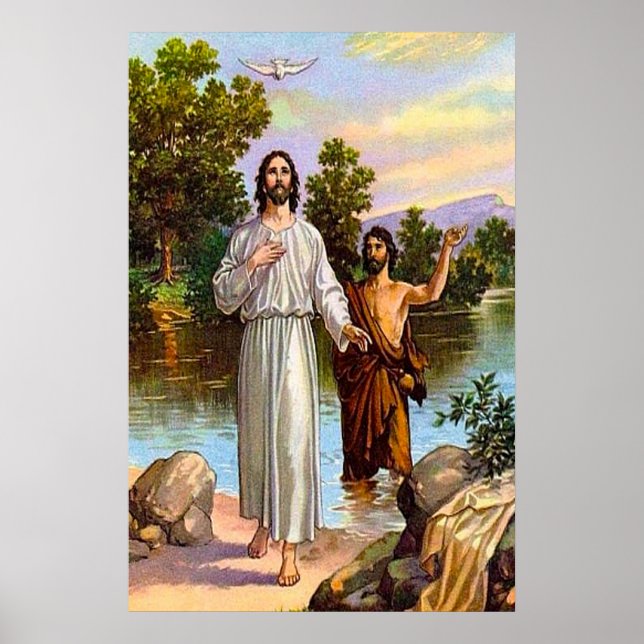 Matthew 3:13-17 Jesus ist getauft Poster (Vorne)