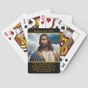 Matthew 4:18 Jesus spiegelt die Kunst des Ozeans w Spielkarten