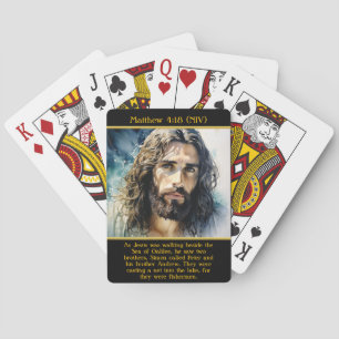 Matthew 4:18 Jesus strahlt die Heiligkeit in Wasse Spielkarten
