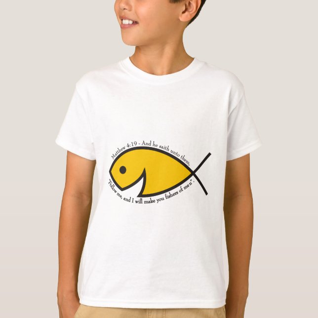 Matthew-4:19 Fischer des Mann-Jugend-T - Shirt (Vorderseite)