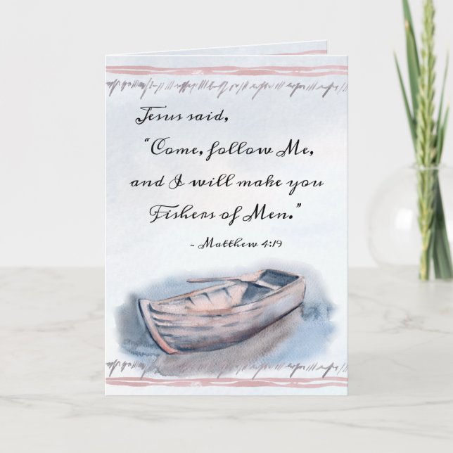 Matthew 4:19 Jesus sagte: "Komm mir hinterher", Bi Karte (Vorderseite)