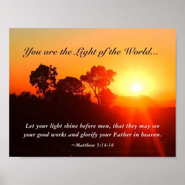 Matthew 5 14-16 Du bist das Licht der Welt Poster (Vorne)