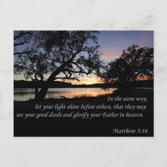 Matthew 5:16 Lasse deinen Lichtschacht Postkarte (Vorderseite)