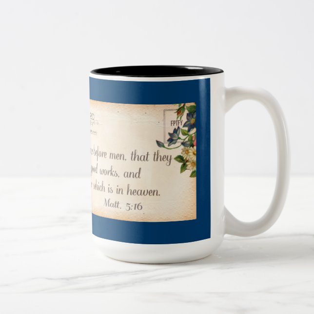 Matthew-5:16-Tasse Zweifarbige Tasse (Rechts)