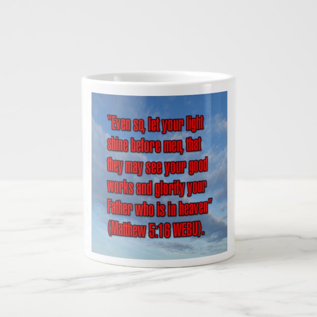 Matthew 5:16 WEBU Mug Jumbo-Tasse (Vorderseite)