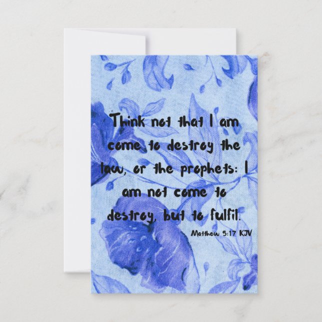 Matthew 5:17 KJV Bible Scripture Pic Grußkarte Karte (Vorderseite)