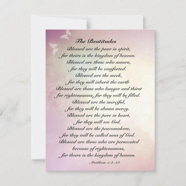 Matthew 5:3-10 Beatitudes Bibelflachkarte (Vorderseite)