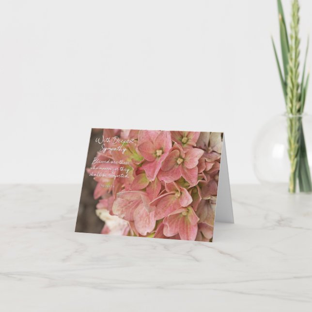 Matthew 5:4 Hydrangea Sympathy Card Karte (Vorderseite)