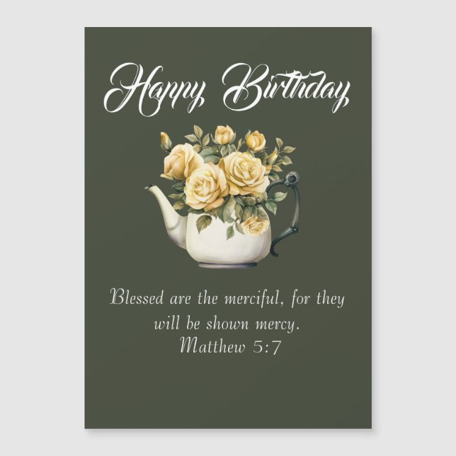 Matthew 5:7 Christian Birthday Wishes Magnetkarte (Vorderseite)