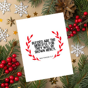Matthew 5:7 Schrift Weihnachtskarte Feiertagskarte