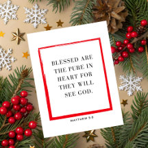 Matthew 5:8 Bibelvers Weihnachts-Grußkarte