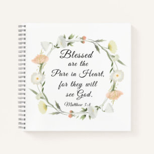 Matthew 5:8 Gesegnet sind die Reine im Herzen Notizbuch