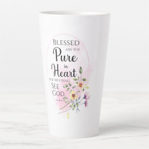 Matthew 5:8 Gesegnet sind die Reine in Herz Blume Milchtasse