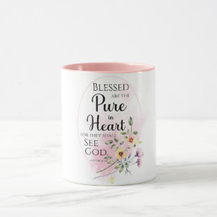 Matthew 5:8 Gesegnet sind die Reine in Herz Blume Tasse