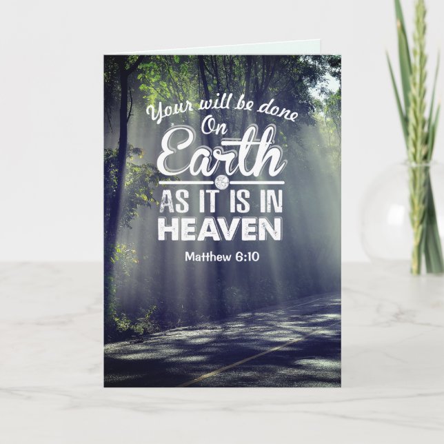 Matthew 6:10 Auf Erden wie im Himmel Karte (Vorderseite)